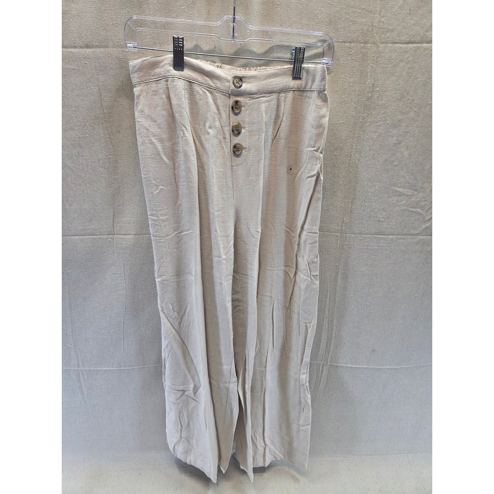 Aeropostale Womens Beige 2 Piece Set Crop Top Wide Leg Pants Size Medium NWT